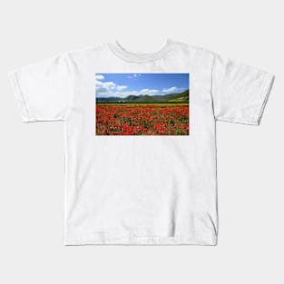 Poppies in Pian Grande Kids T-Shirt